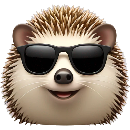 Hedgehog with sunglasses emoji
