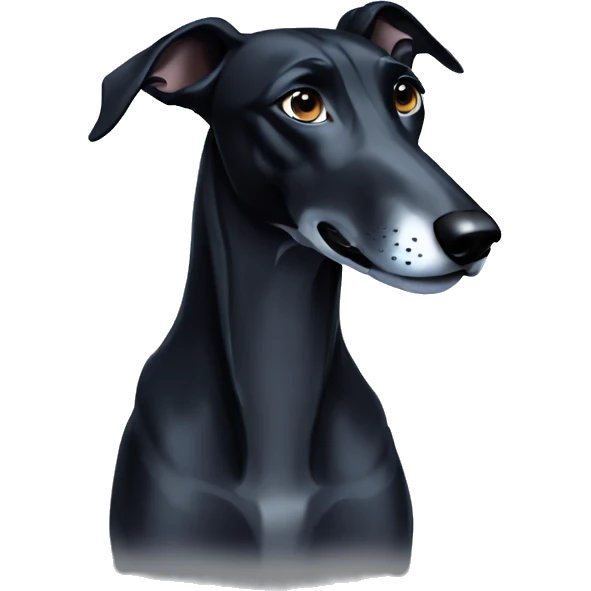 All black greyhound with blue eyes emoji