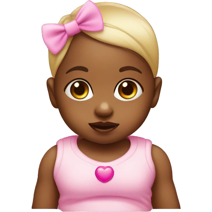 Baby girl with a pink pacifier emoji