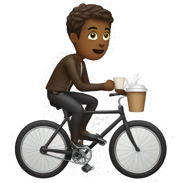 bicycle rider drinking coffee emoji