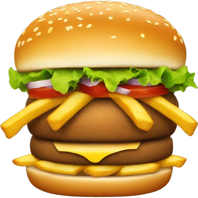 Burger with fries  emoji