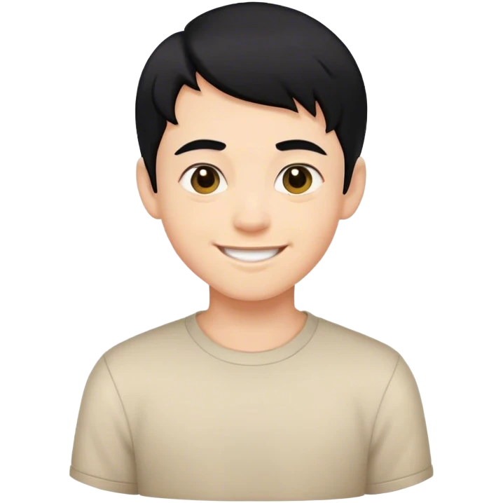 smiling boy with black hair emoji