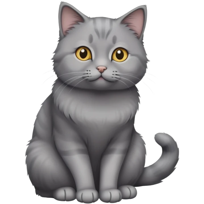 серый кот сидит как человек emoji