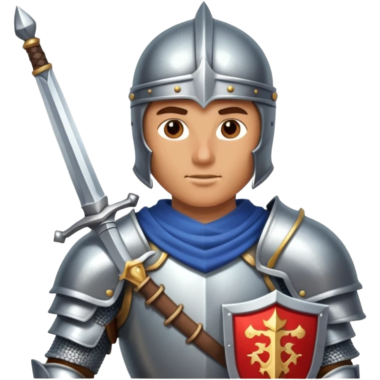 brave knight with shining armor and sword emoji