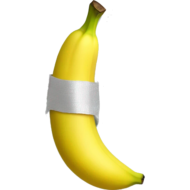 A banana that is duct taped to a wall emoji