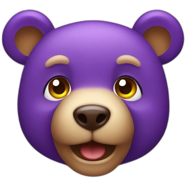 Purple cute bear emoji