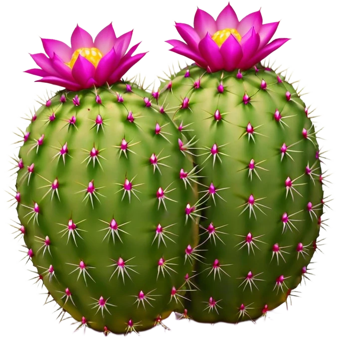 oval cactus fruit with bumpy spiny skin, shown whole and halved with bright magenta or yellow flesh, soft lighting, subtle shadows, emoji scale emoji