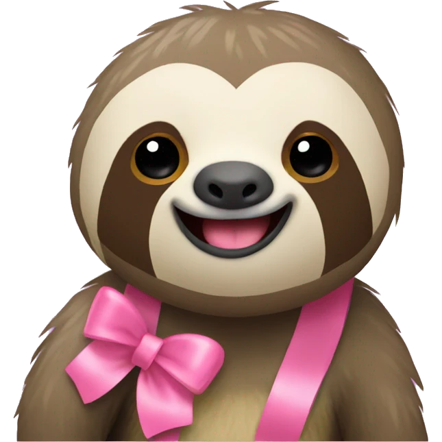 Sloth with pink bow emoji