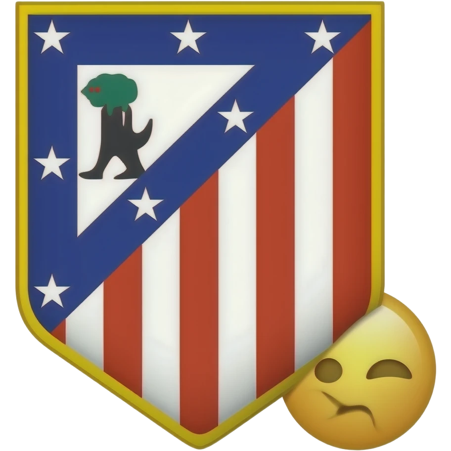 Crea un emoji del escudo del Atletico de Madrid que diga: somos unos segundones de mierda emoji