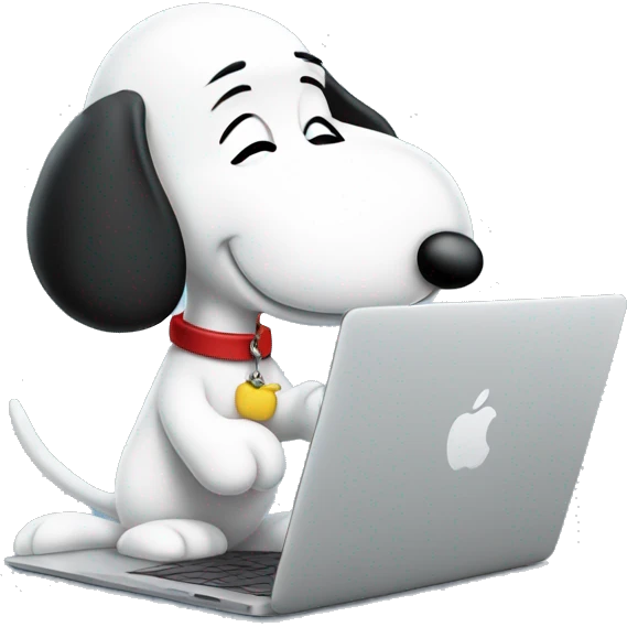 snoopy with macbook emoji