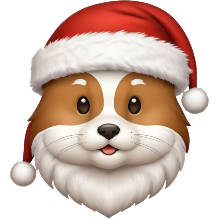 cute animal wearing a santa claus hat emoji