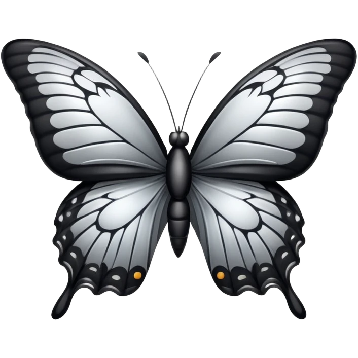 butterfly black and silver emoji