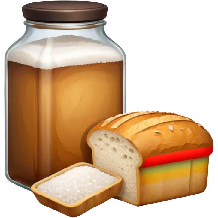 one simple a bottle of salt and a loaf of bread emoji