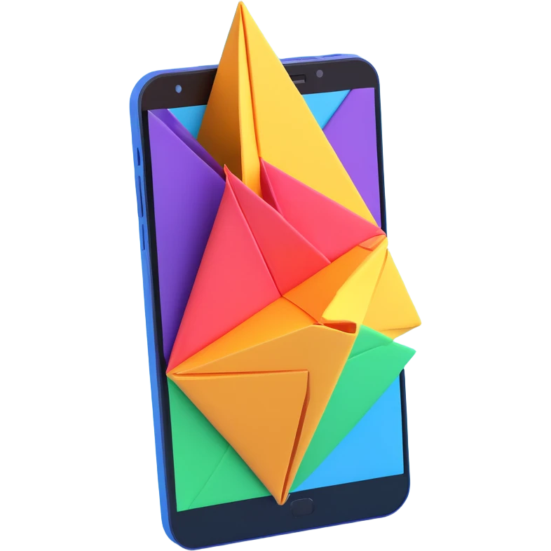 Un smartphone origami emoji