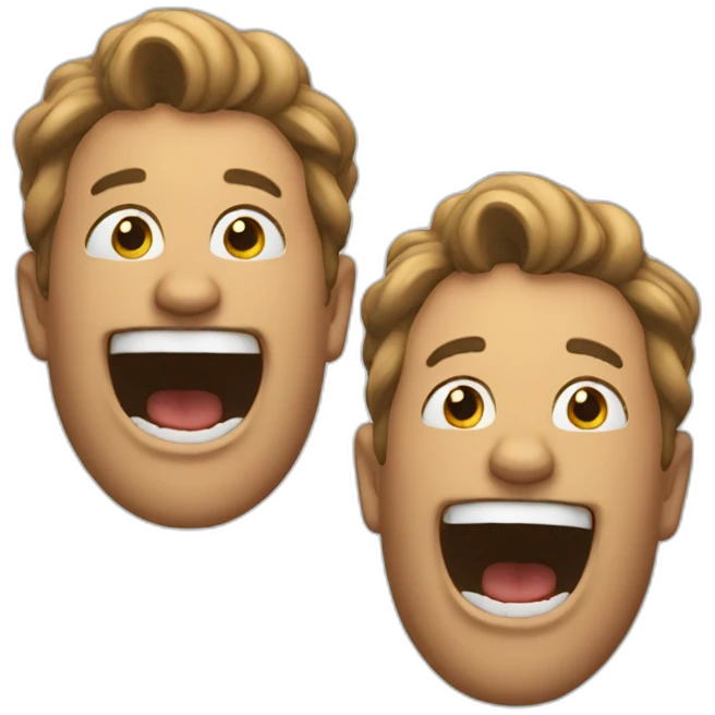 2 man with Baer laughing emoji