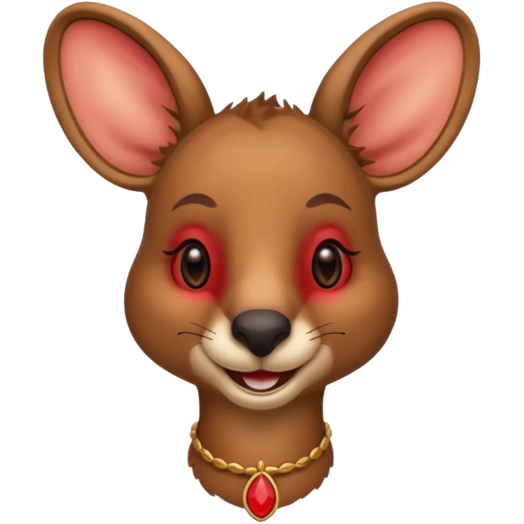 kangaroo with red earrings emoji