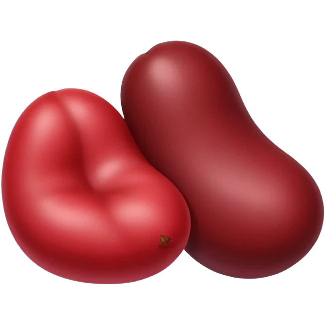 small red bean and big red bean cuddling emoji