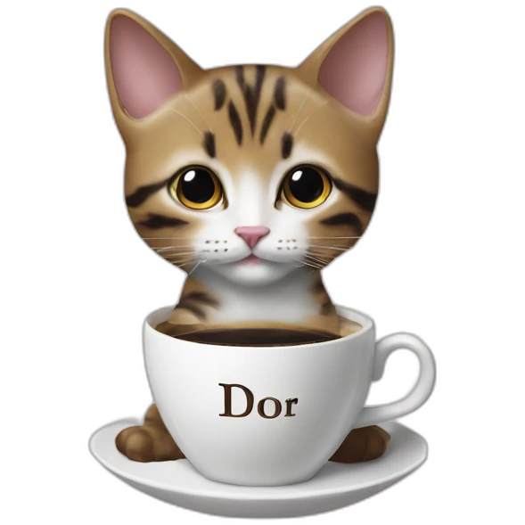 Dior コーヒー 猫 emoji