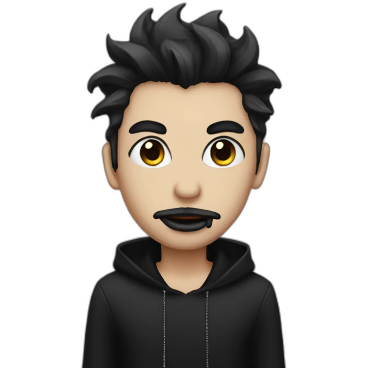 male goth emoji with lip and eyebrow piercings emoji