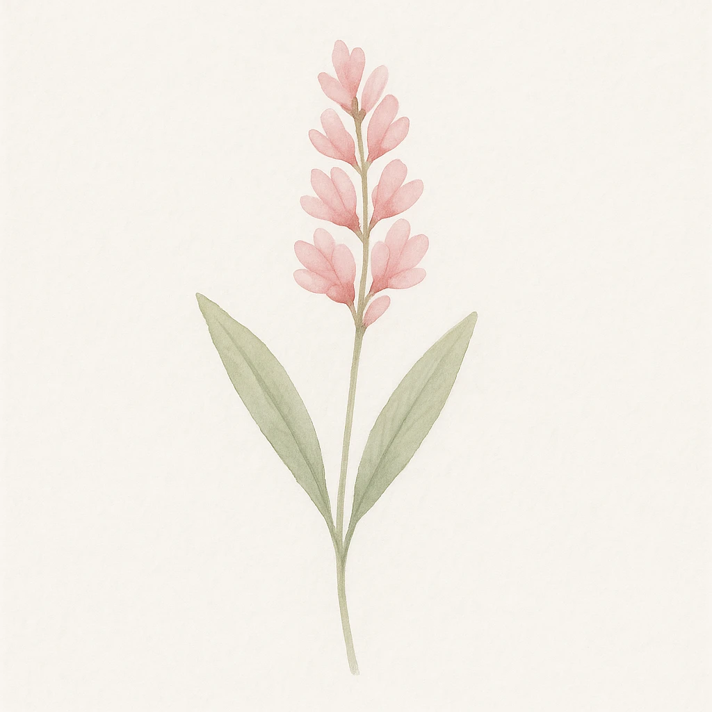 Make the lavender sprig more detailed, with delicate petals and realistic leaves, while keeping the soft background and gentle, minimal look in a watercolor art style. emoji