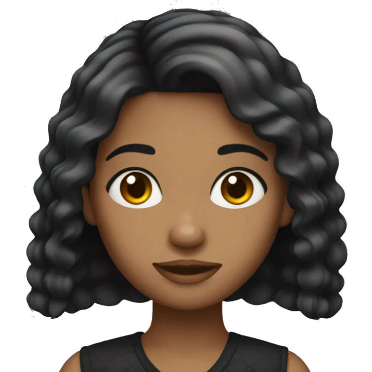 Girl with dark ombré hair emoji