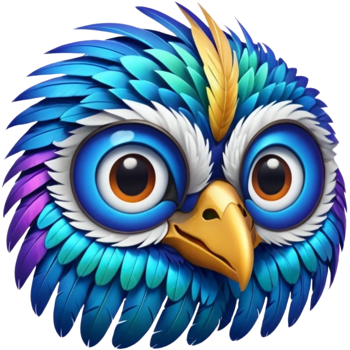 cool bird with style and eyes emoji