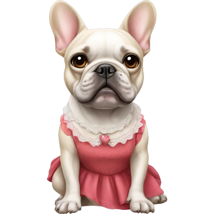 French Bulldog in a dress emoji