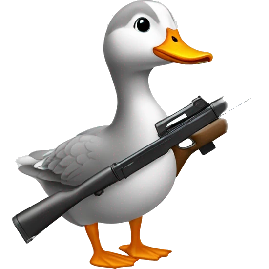 Goose goose duck with gun emoji