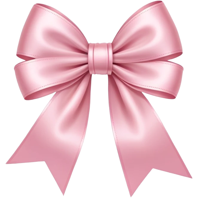 a light pink bow with long silky ribbons emoji