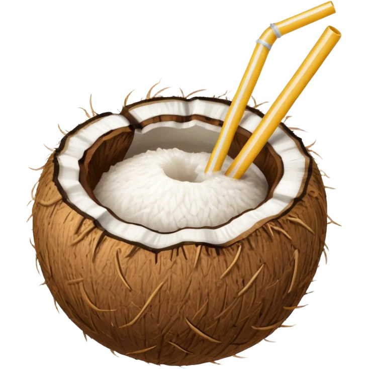 Coconut with straw emoji
