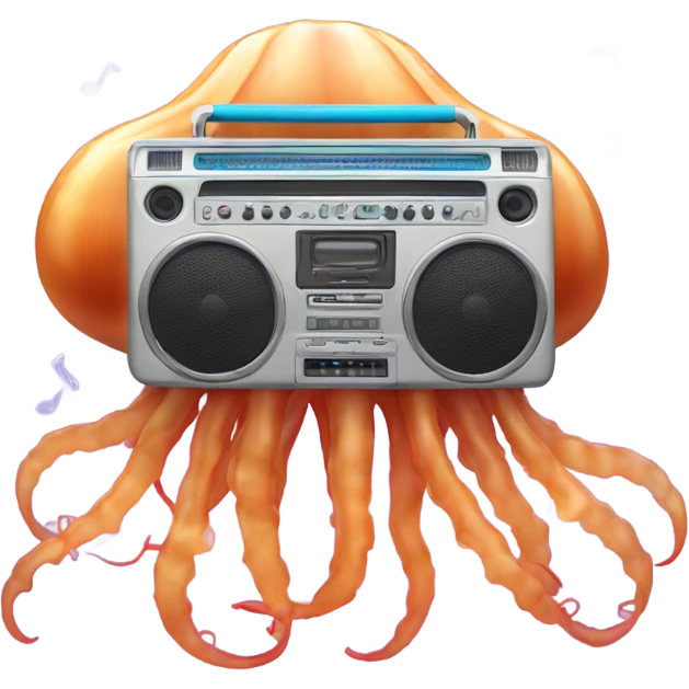 jellyfish with a boombox emoji