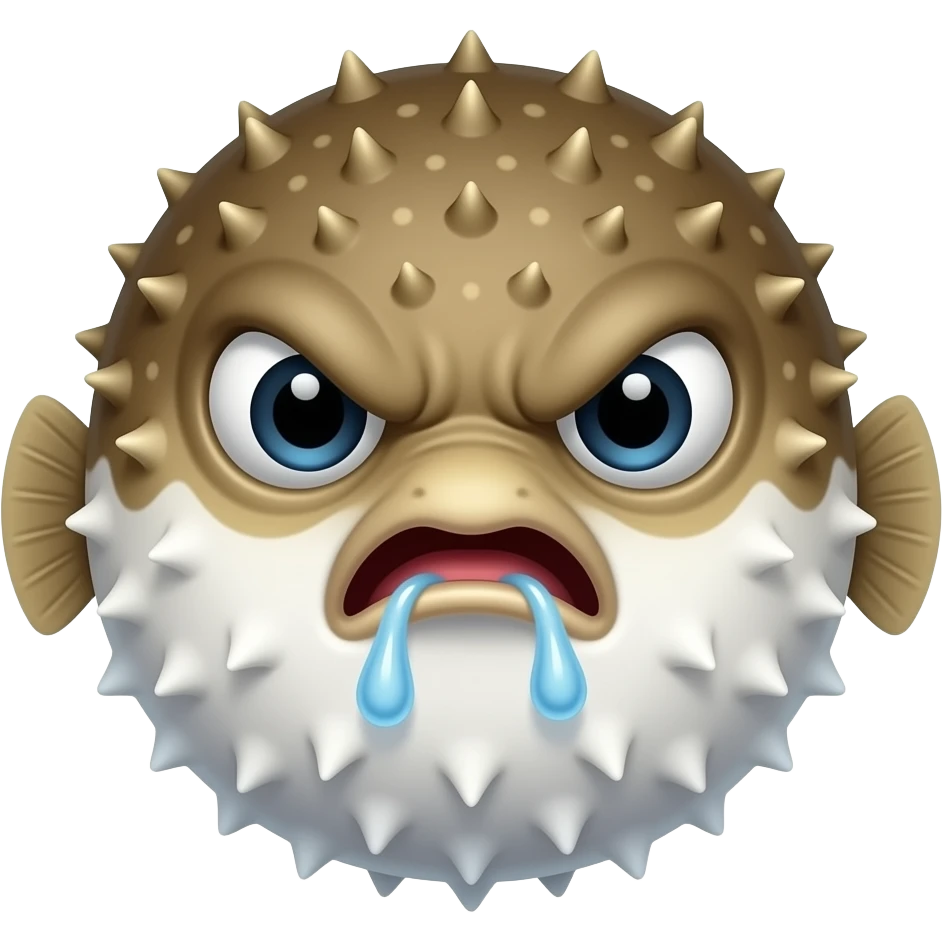pesce palla arrabbiato che trattiene il respiro emoji