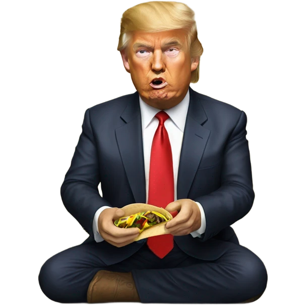Realistic Donald Trump eating a taco emoji