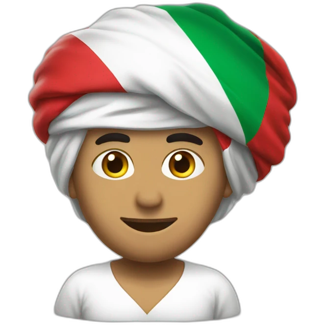 Homme avec drapeau Algérie emoji