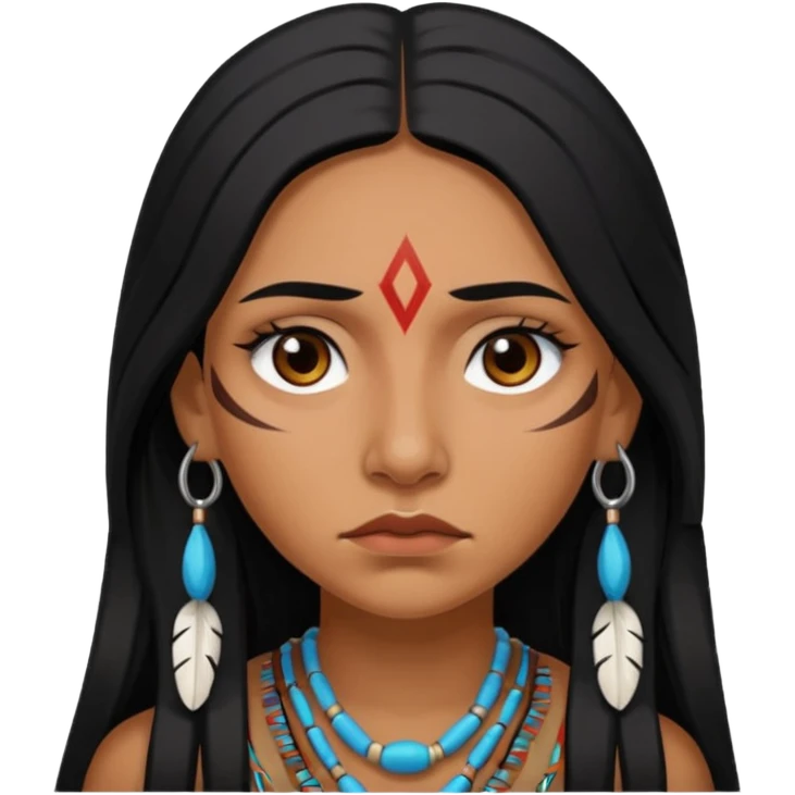 hurt eyes Native american woman emoji
