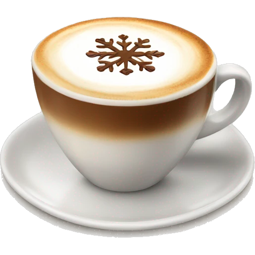 Cappuccino with a snowflake froth emoji