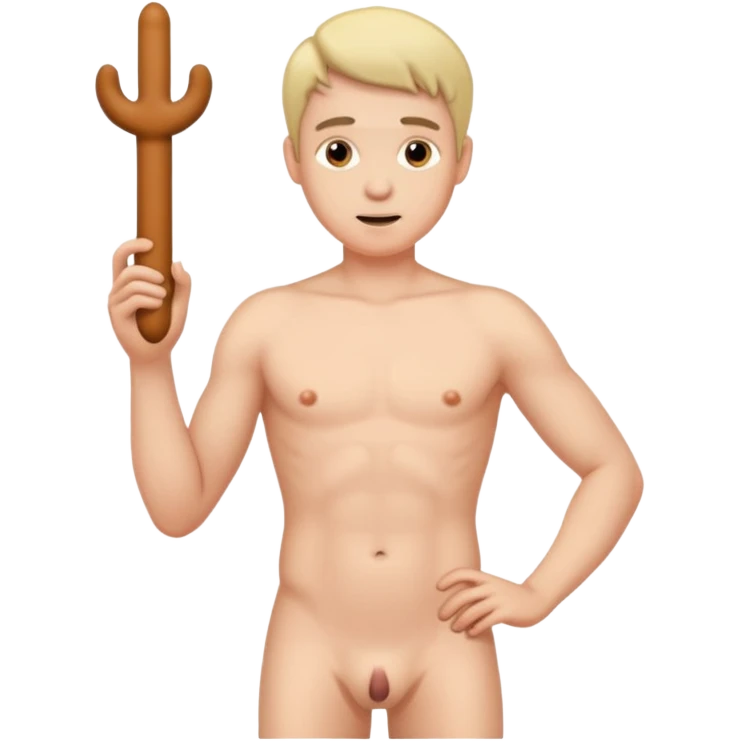 голий чоловік тримає свій член emoji