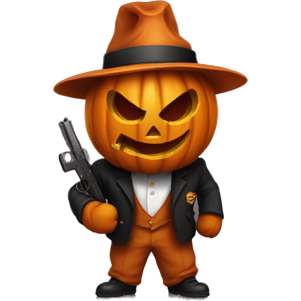 Gangster pumpkin emoji