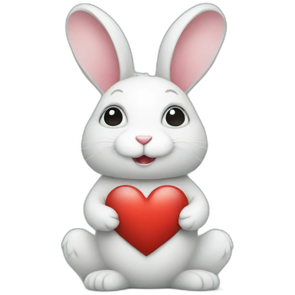 Rabbit with heart emoji