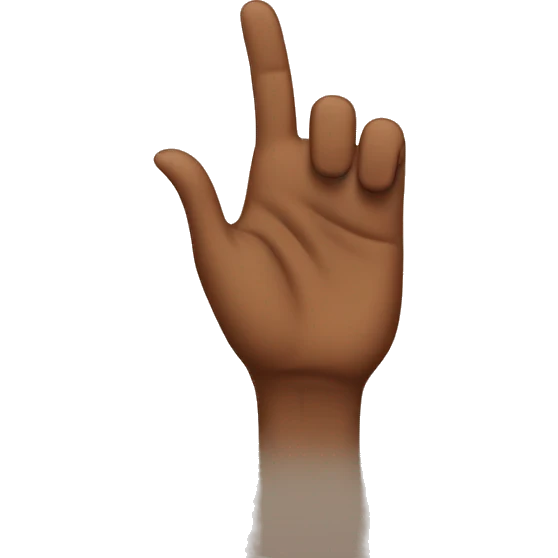 brown hand making the letter F insigns emoji