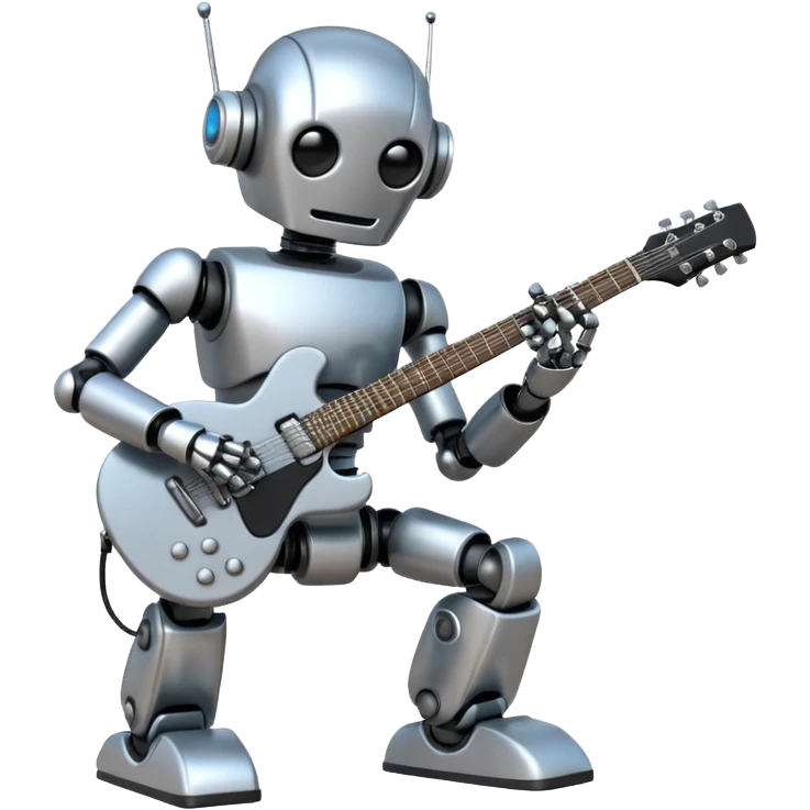 Robot playing guitar emoji