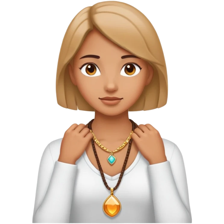 Girl with hands around neck emoji