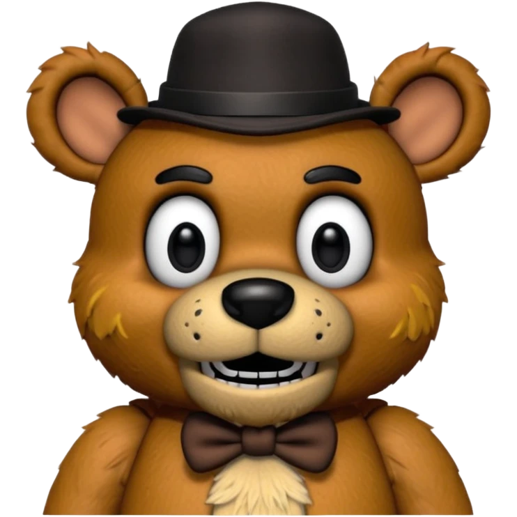 Freddy Fazbear with black and tiny hat from Five Nights At Freddy's Movie emoji