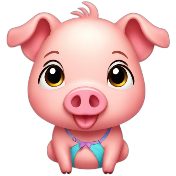 cute pig in a bikini emoji