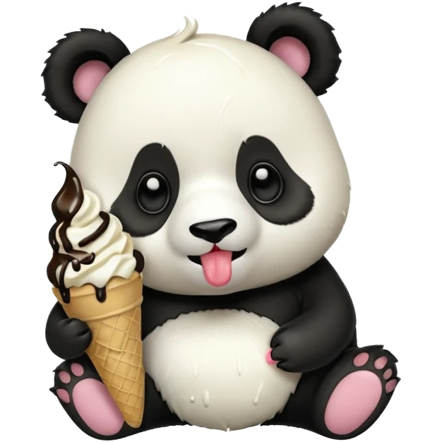 Panda eating ice cream emoji