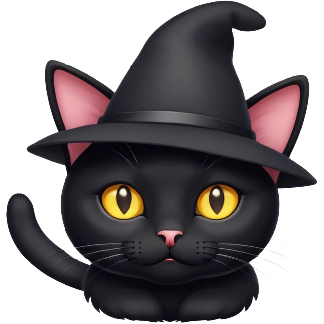 Black cat in hat emoji
