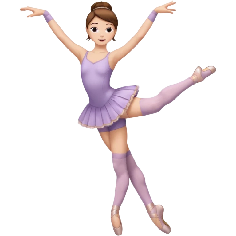 Ballet dancer in over the knee socks and brown hair emoji