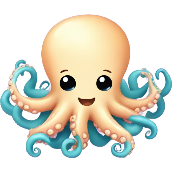 Kawaii octopus with peanut emoji