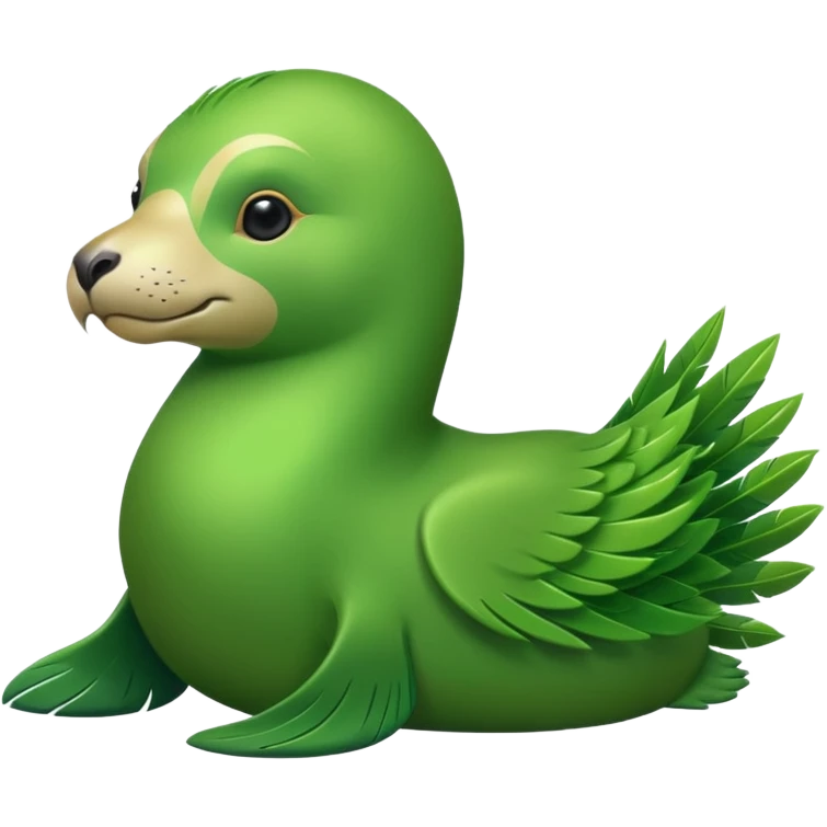 Green Feathered sea lion emoji