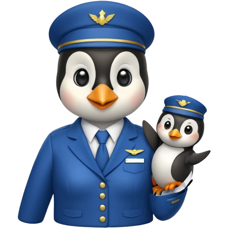 Penguin on airplane emoji